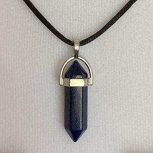 Mix n Match Handmade Lapis Lazuli Wisdom  18” Adjustable Black Silk Necklace